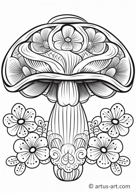 Página para colorir Mandala de Cogumelo